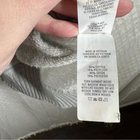 Aerie Grey Down‎ To Earth Oversized Sweatshirt - Picture 4 of 5